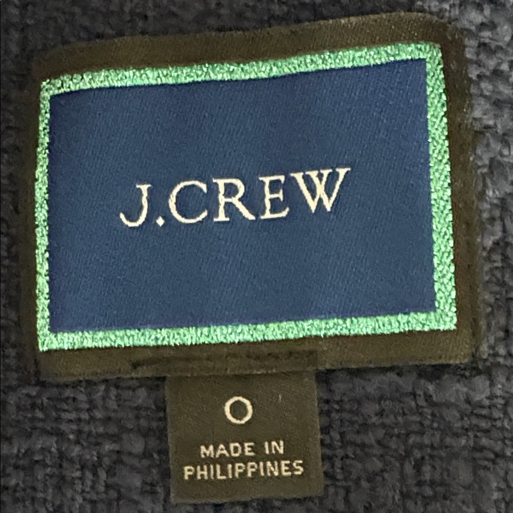 J. Crew Textured Tweed One Button Cotton Blazer in Navy - Size 0 - Picture 4 of 7
